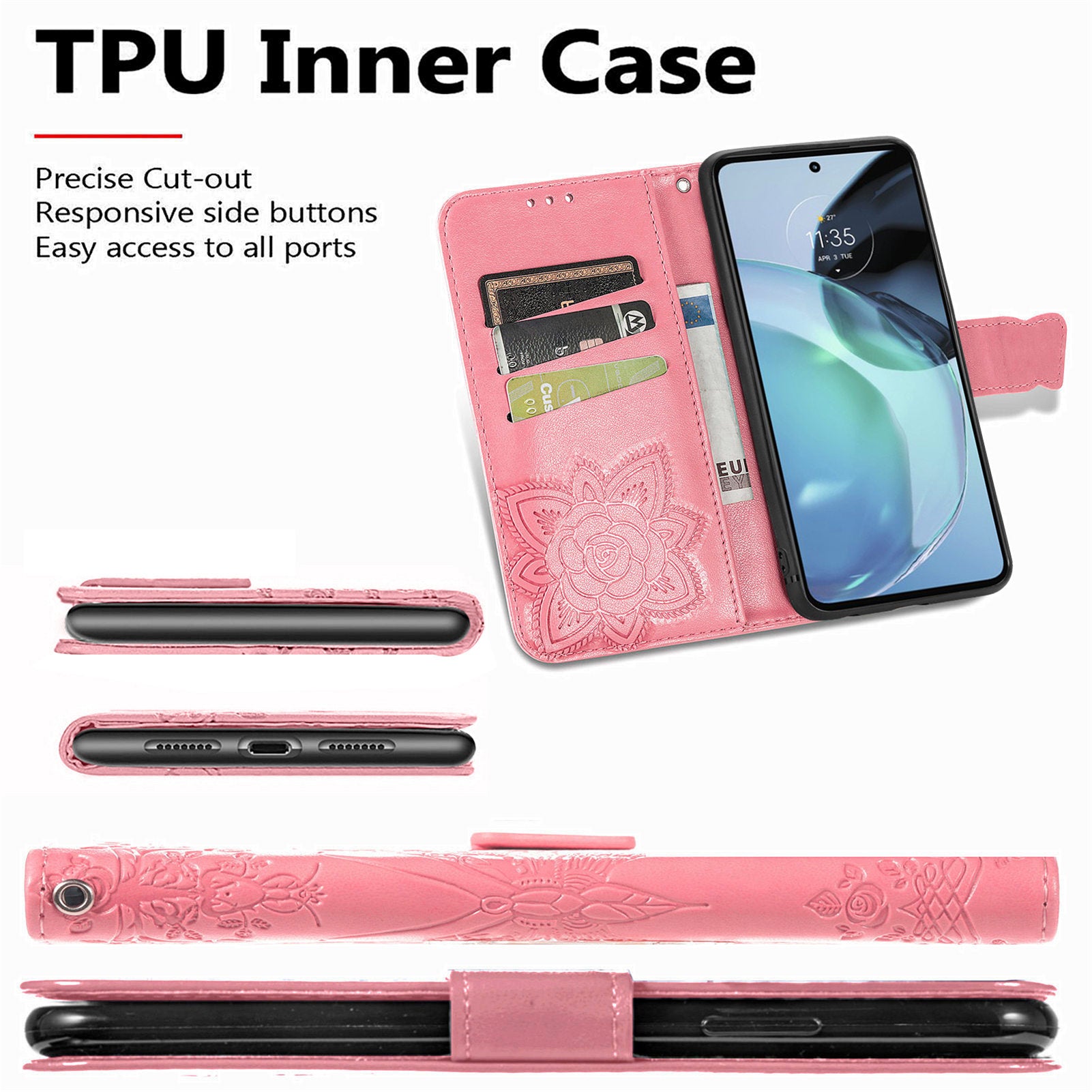 For Motorola Moto G72 4G PU Leather Folio Case Imprinted Butterfly Pattern Stand Wallet Magnetic Phone Cover For Motorola Moto G72 4G PU Leather Folio Case Imprinted Butterfly Pattern Stand Wallet Magnetic Phone Cover
